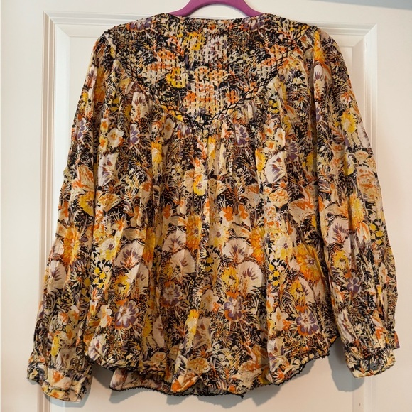 NEW We the Free People Cool Meadow Peasant Blouse Size Medium Yellow NWOT - Picture 4 of 6